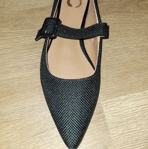 Black fabric Mary Jane flats, NIB